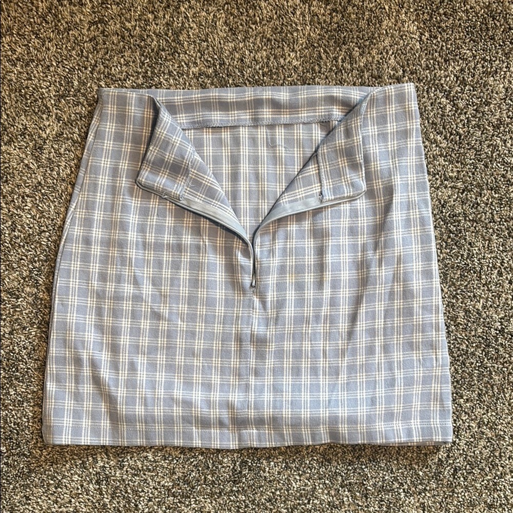 Classic Blue Plaid Women's Skirt - Picture 2 of 5